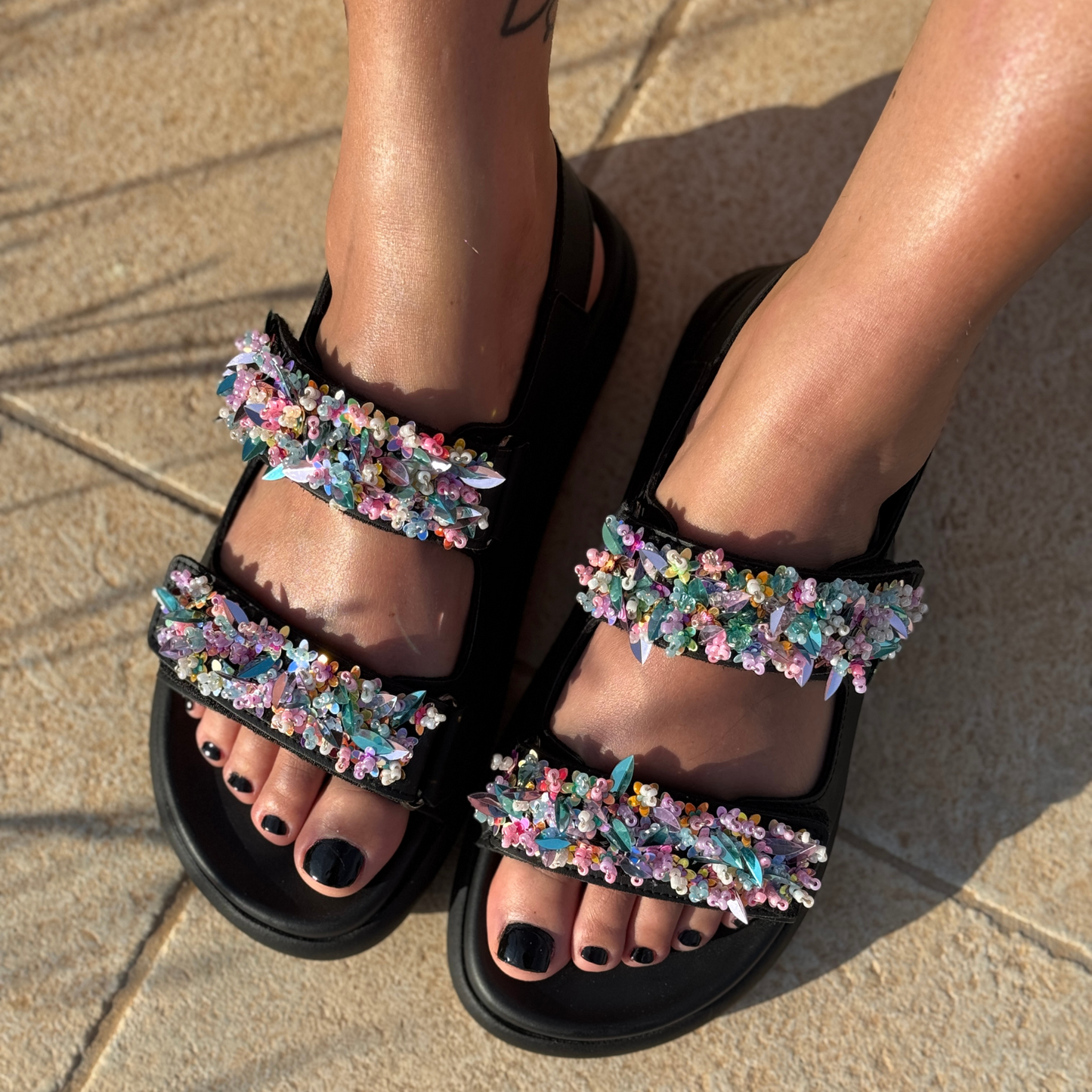 Rainbow Platforms Sandals