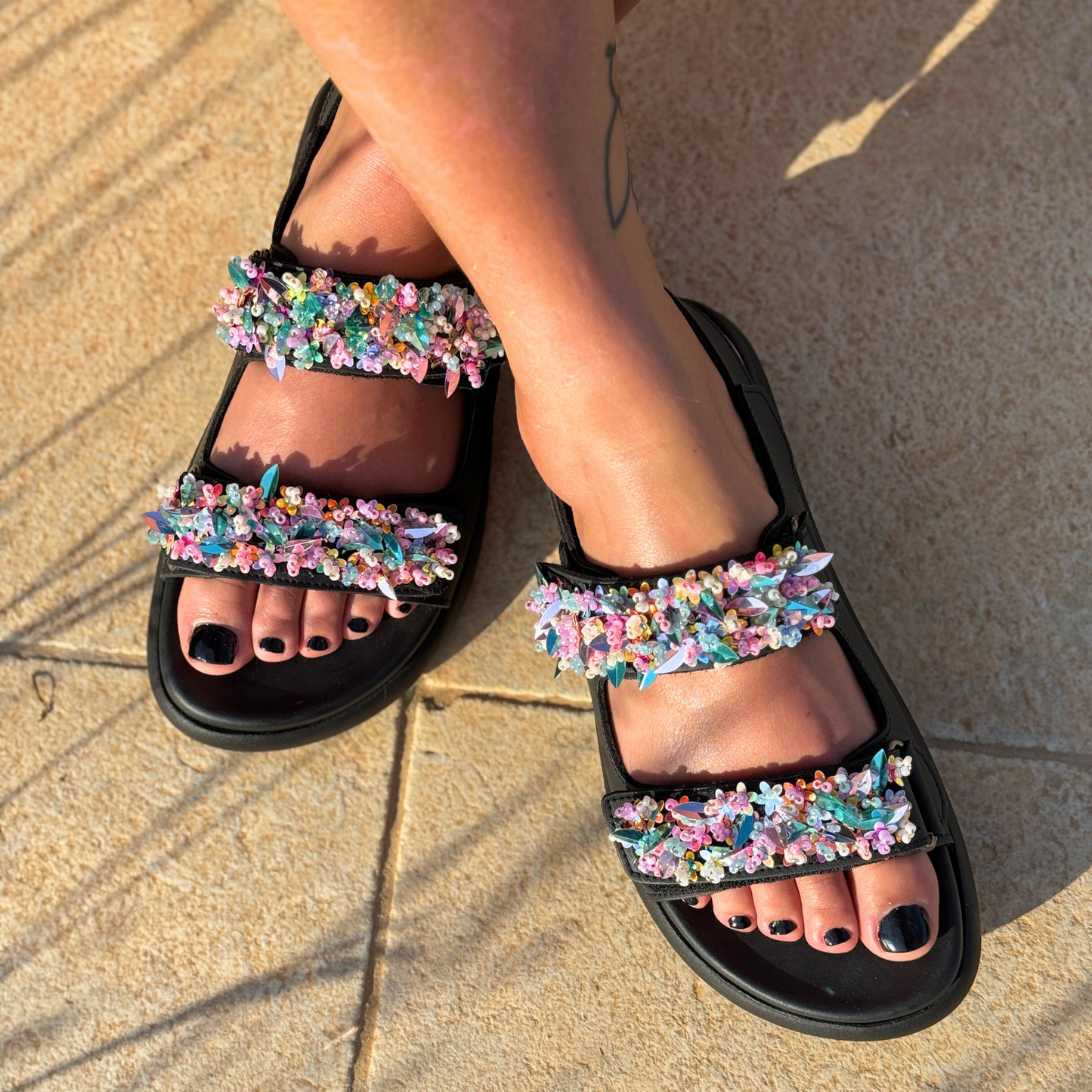 Rainbow Platforms Sandals