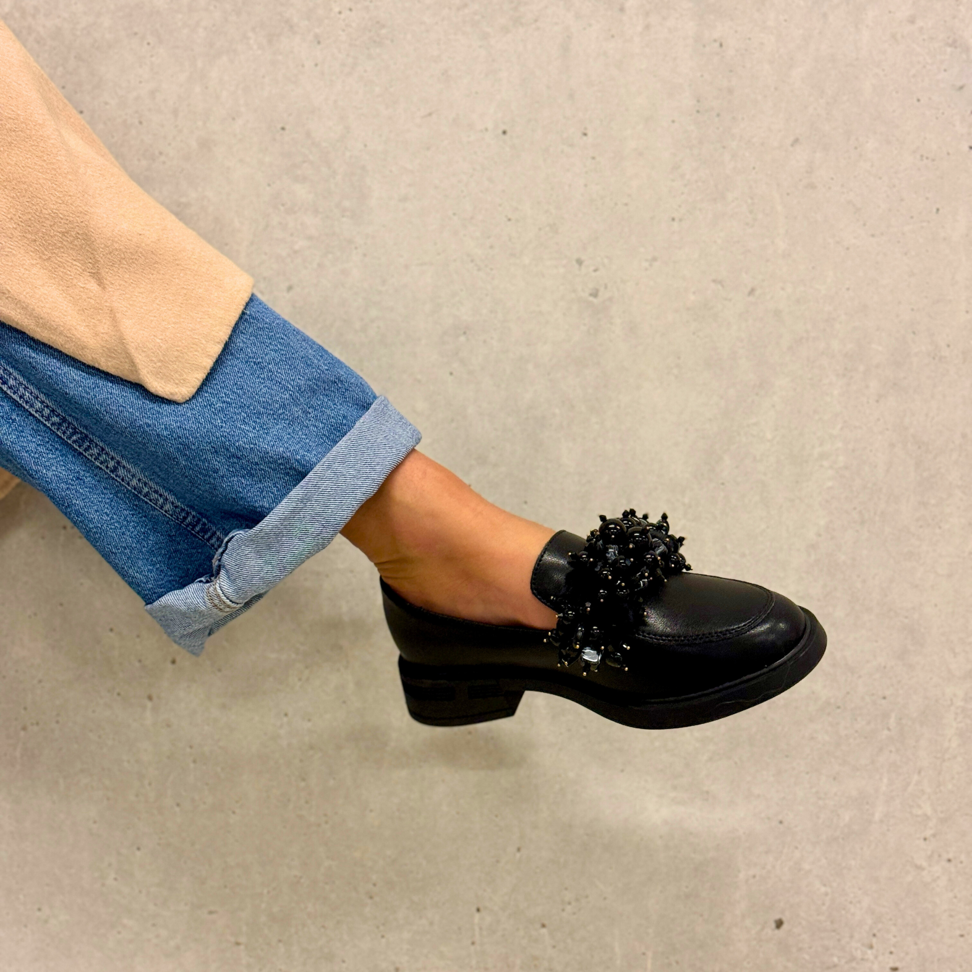 Black on Black Loafers - Sandalea