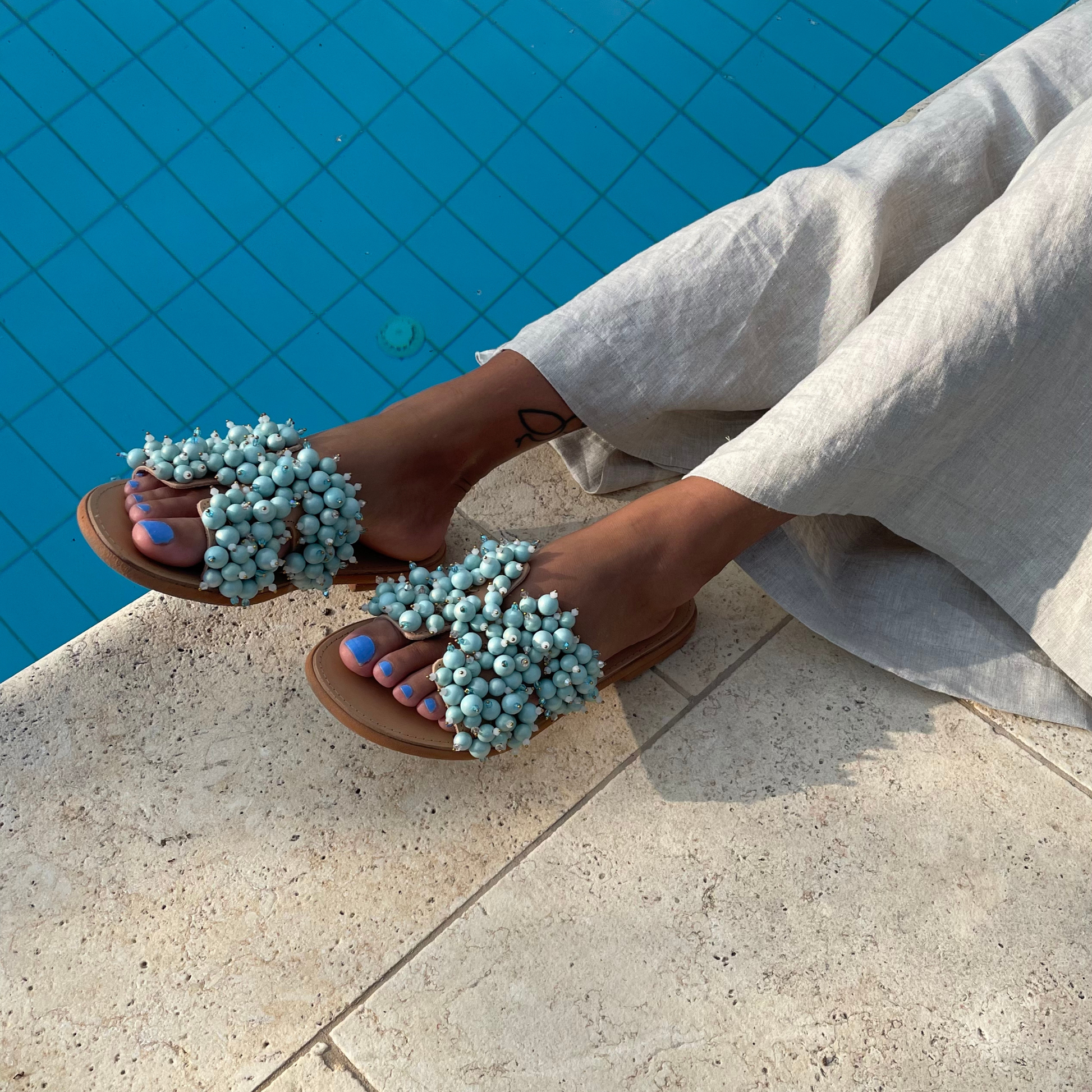 Hera Blue Sandals - Sandalea