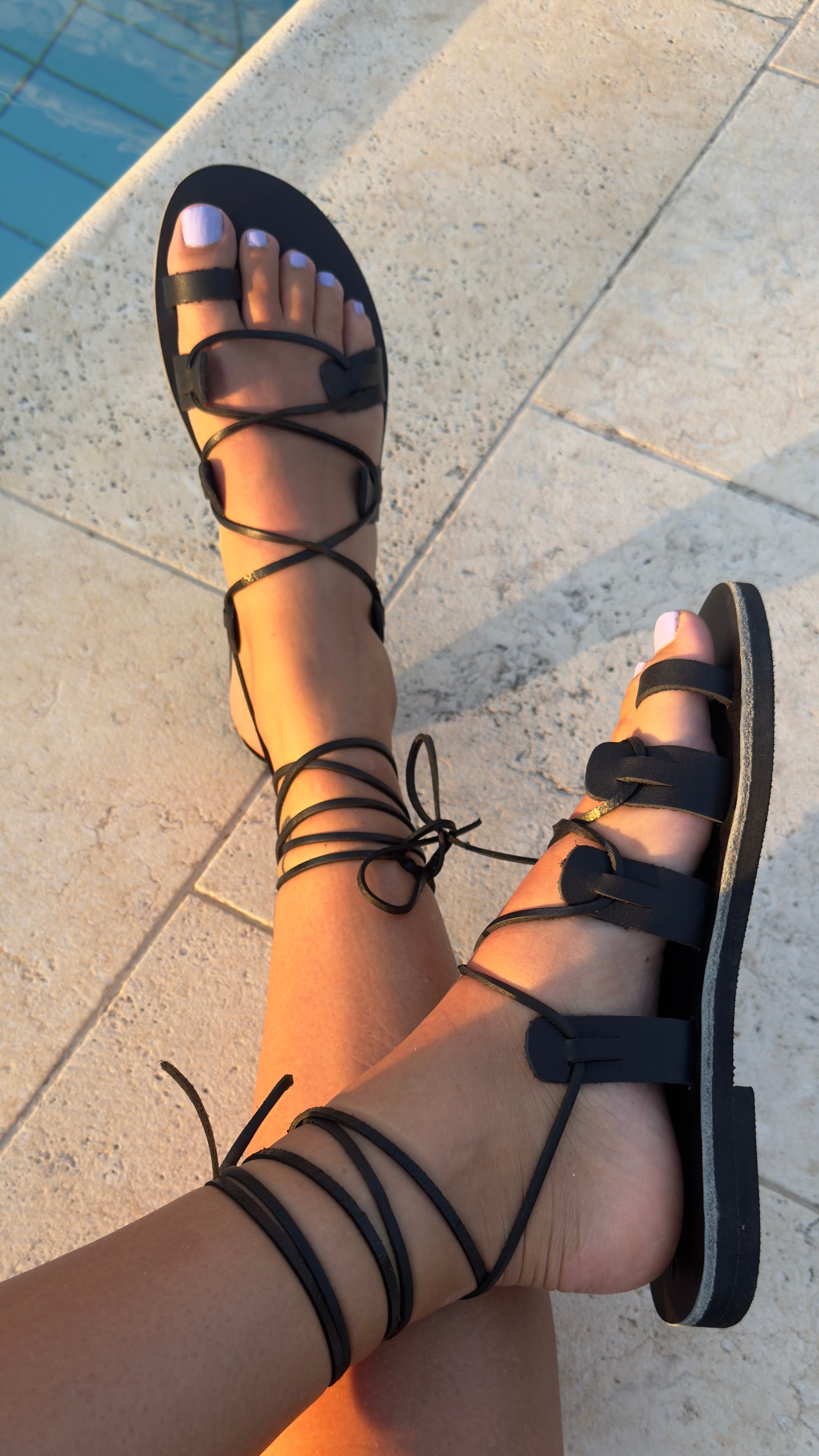 Simple Gladiators Black - Sandalea