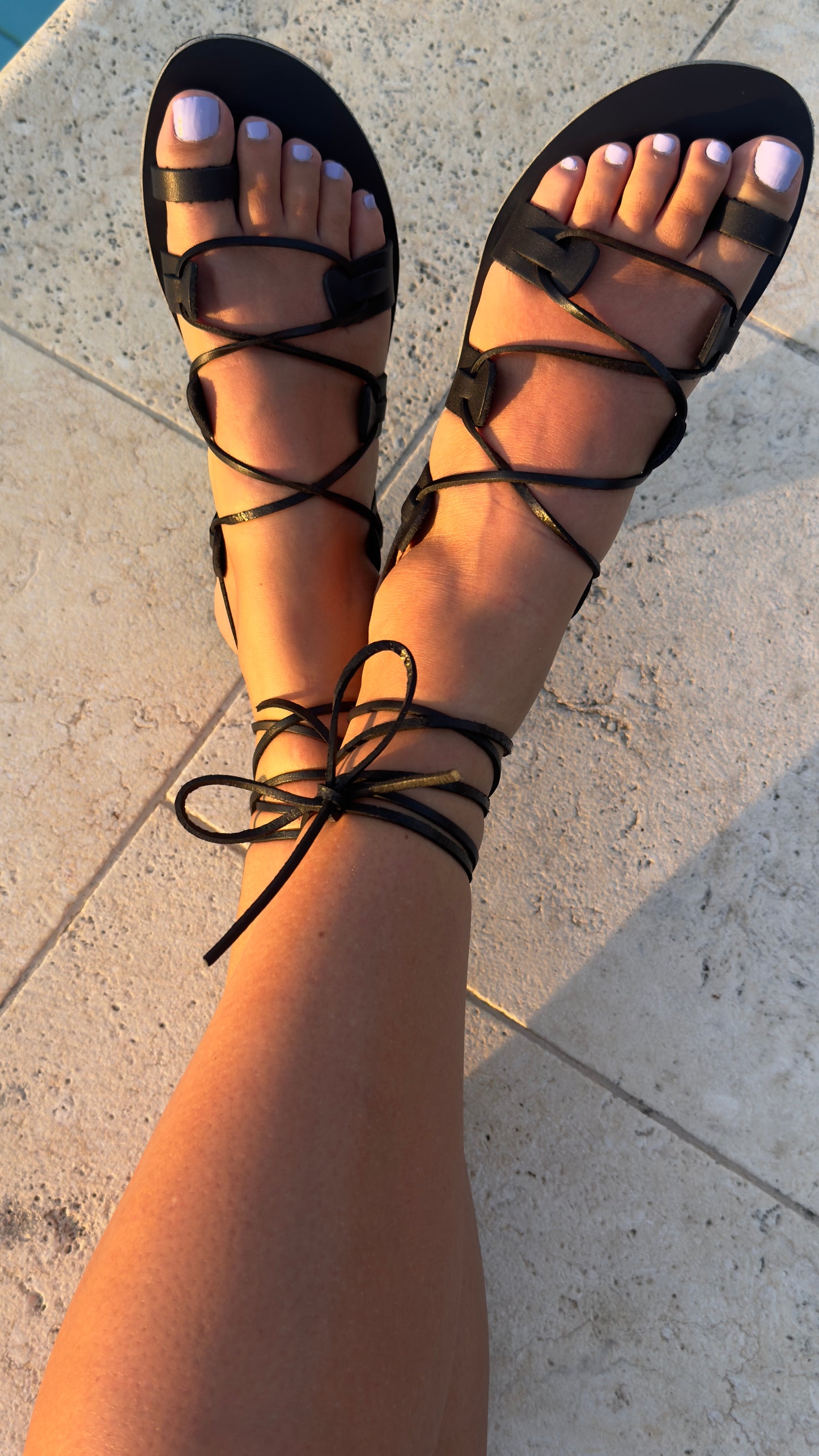 Simple Gladiators Black - Sandalea