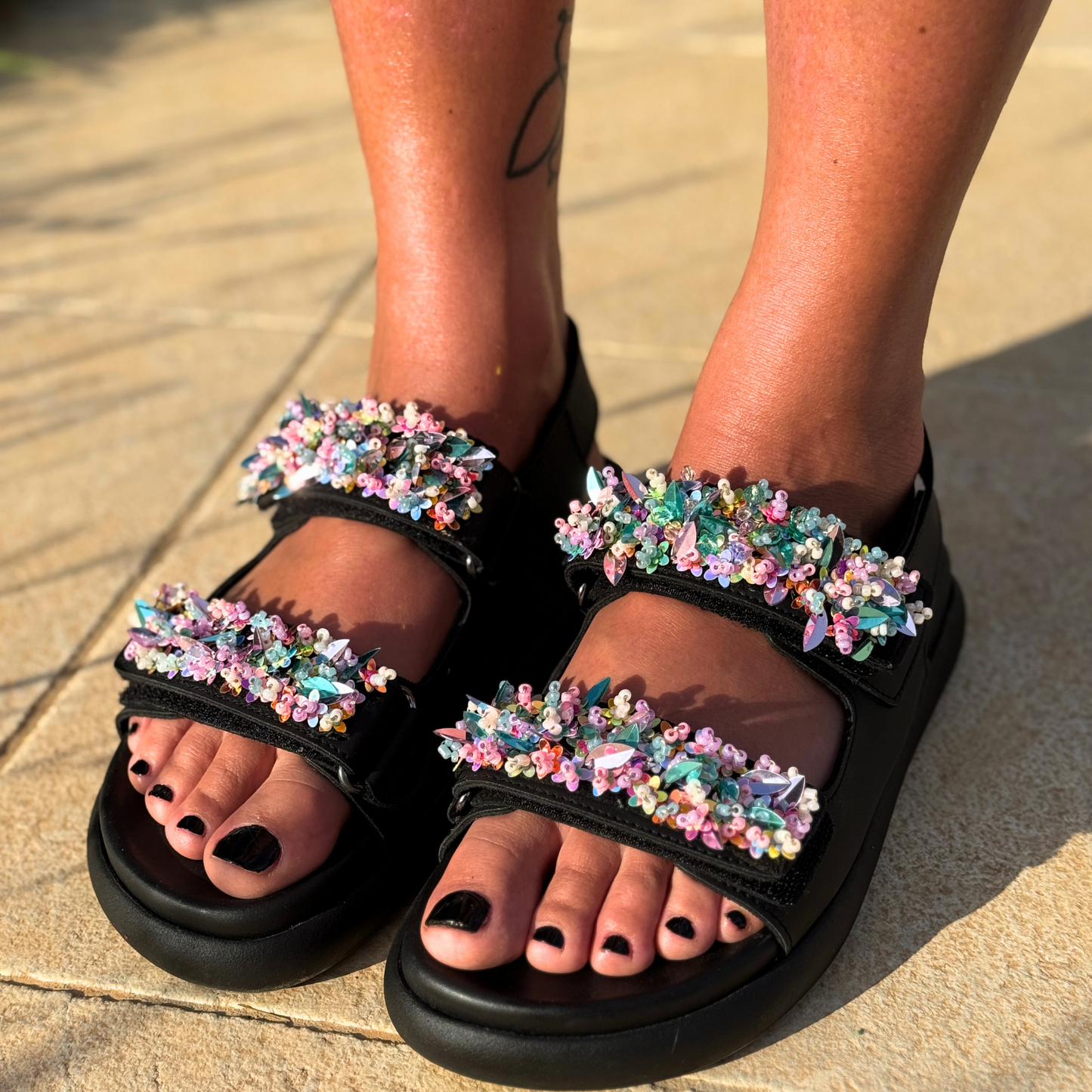 Rainbow Platforms Sandals