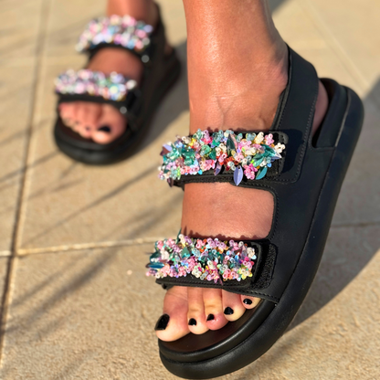 Rainbow Platforms Sandals