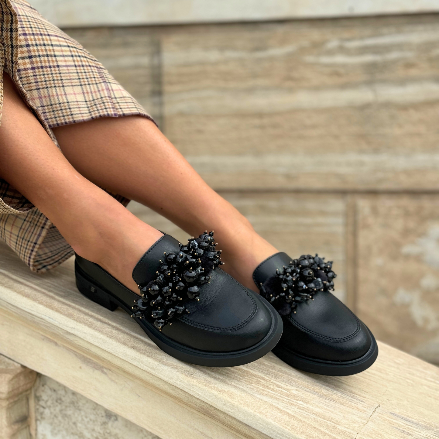 Black on Black Loafers - Sandalea