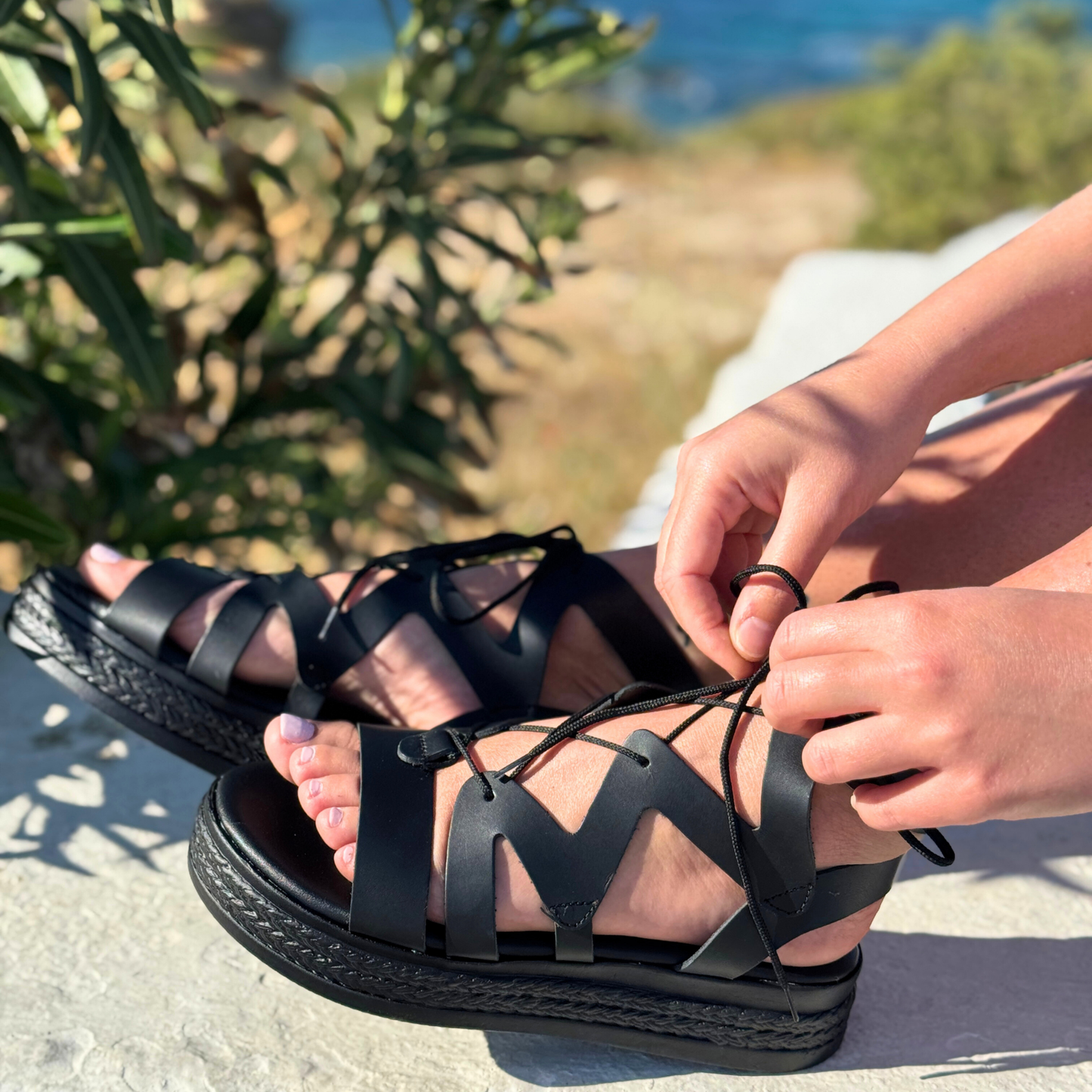 Midnight Lace Up Gladiators